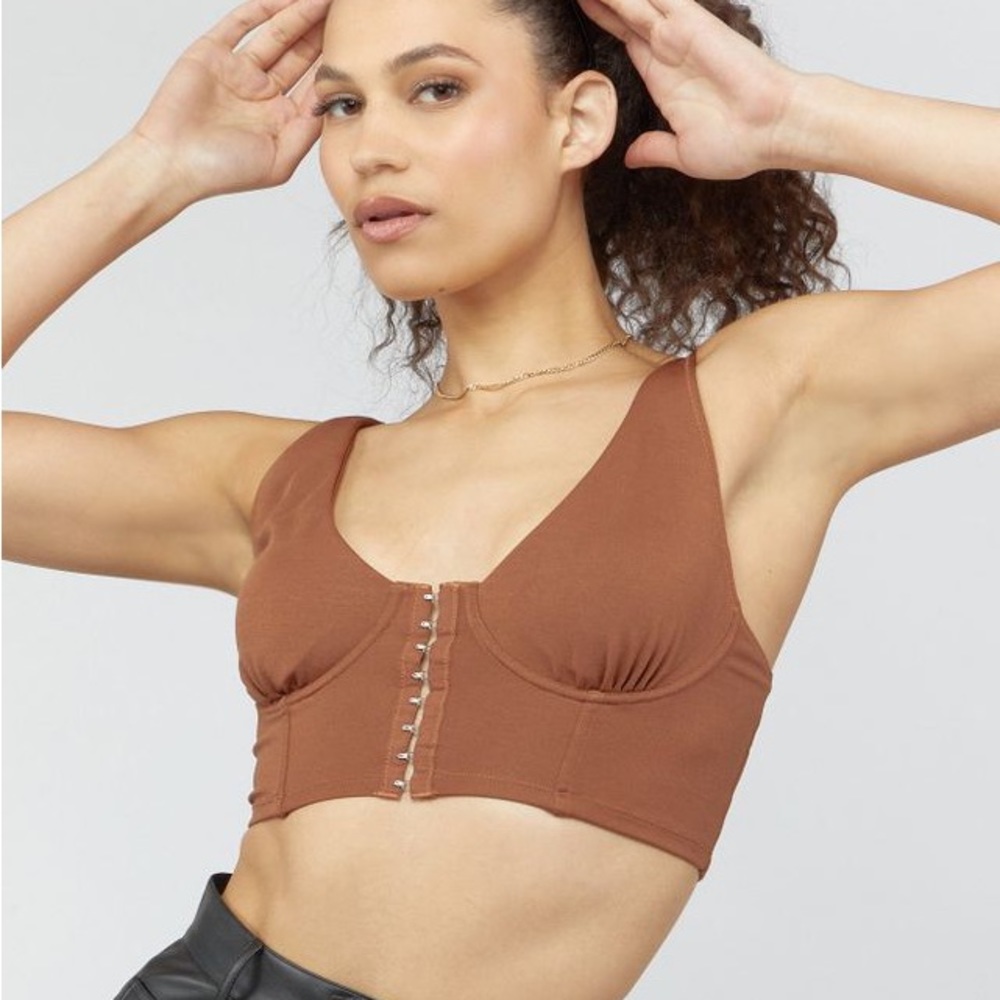 FOREVER 21 Brown hook and eye corset top
